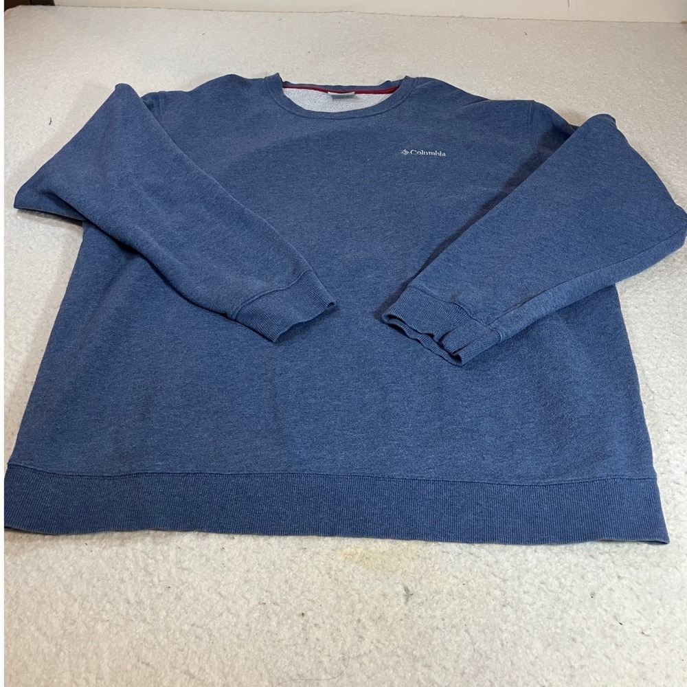 Columbia Mens Fleece Crewneck Sweatshirt Blue Heather Pullover XLT X-Large Tall